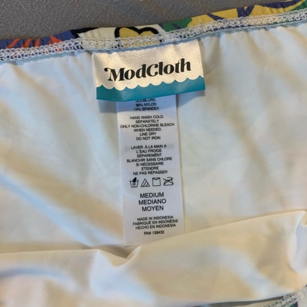 Modcloth Tropical Floral Bikini - Green Multi with Orange Accents - Picture 5 of 5